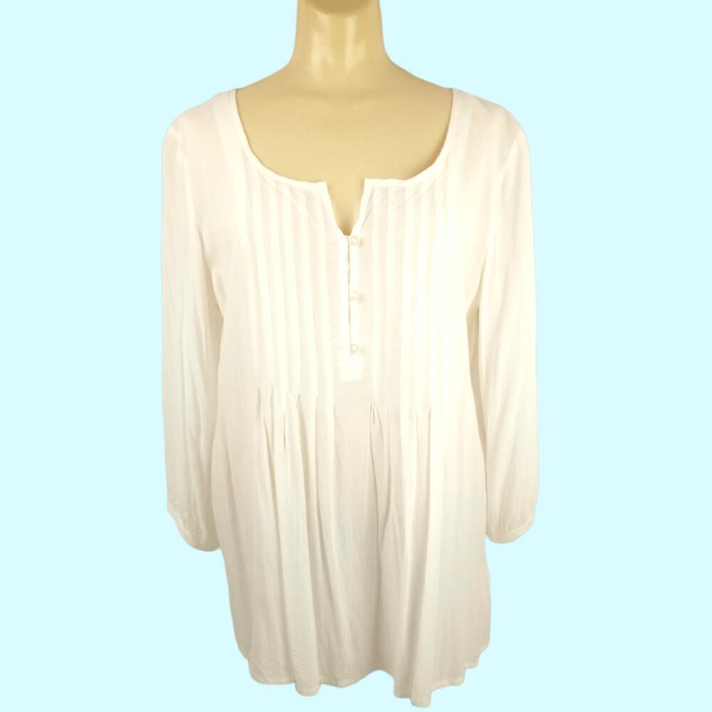 OLD NAVY Romantic Silk Feel Rayon Blouse M Retro Coquette Festival Boho